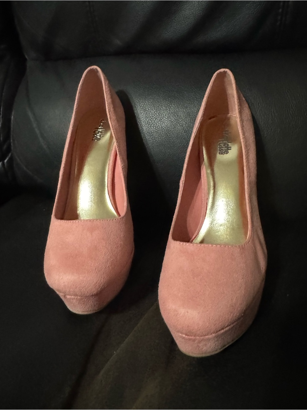 Y2K Women’s Pink Suede Platform Pumps - Charlotte Ruse size 10 NWT